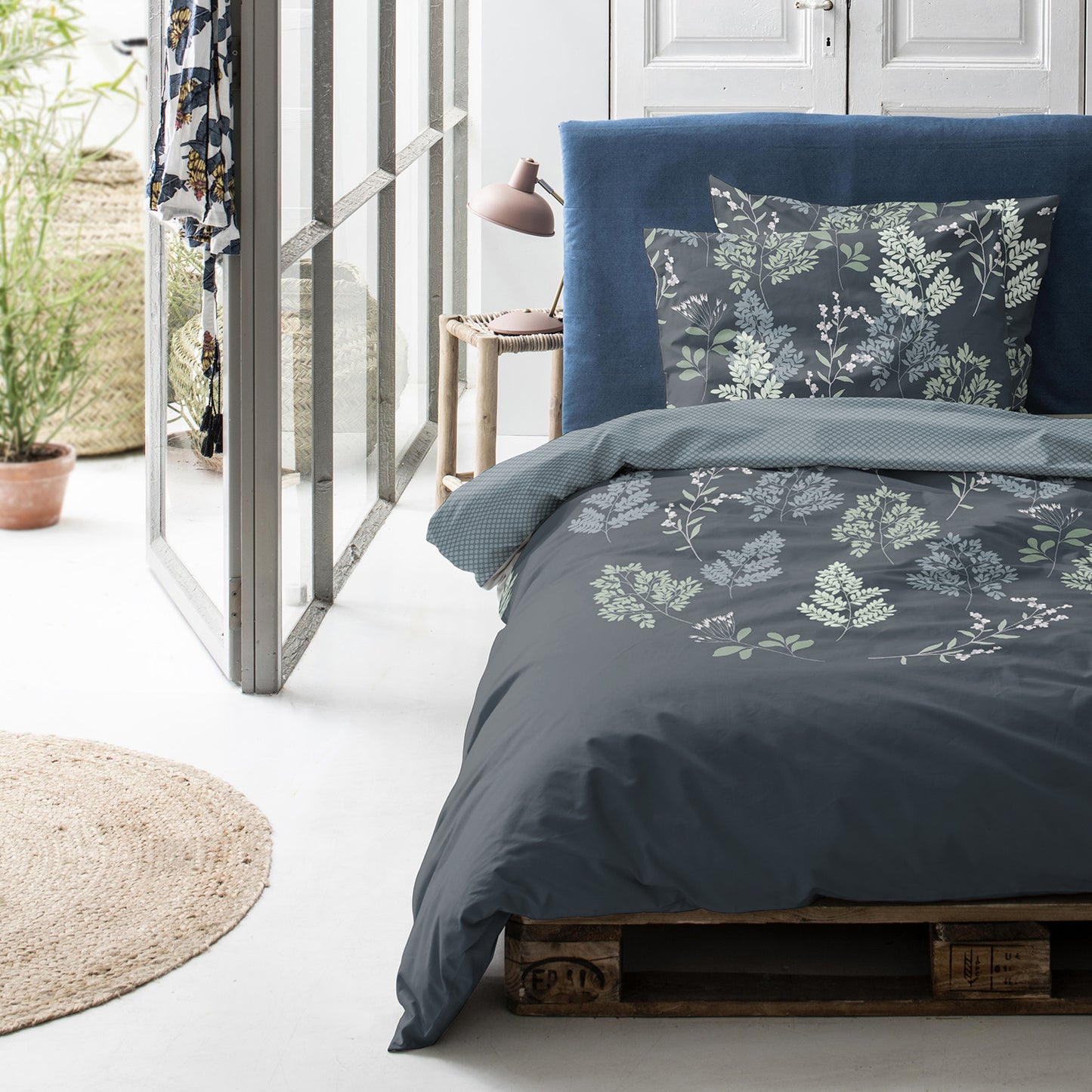 blauwberry dekbedovertrek katoen antraciet