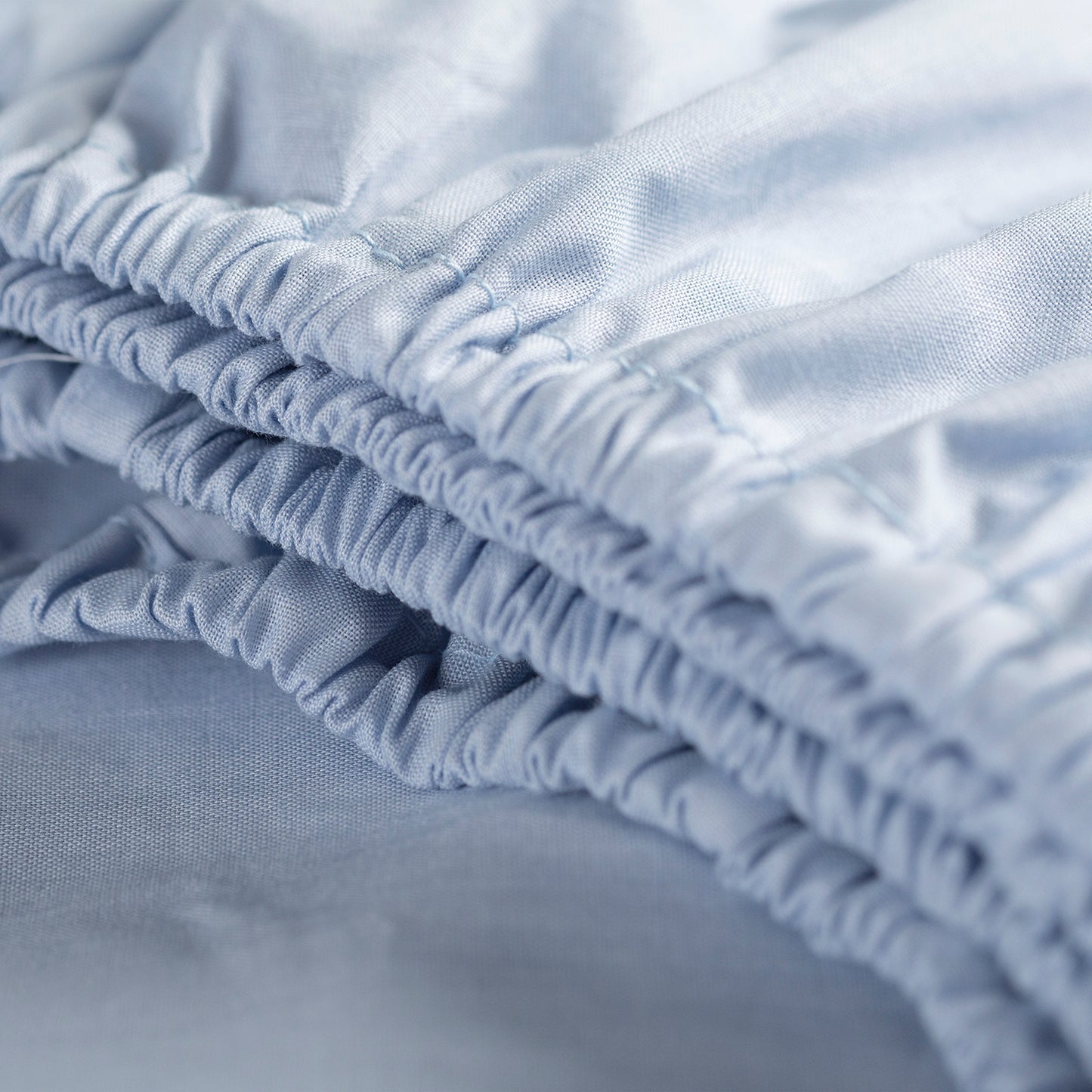 Weekend topper hoeslaken enkele split katoen lichtblauw