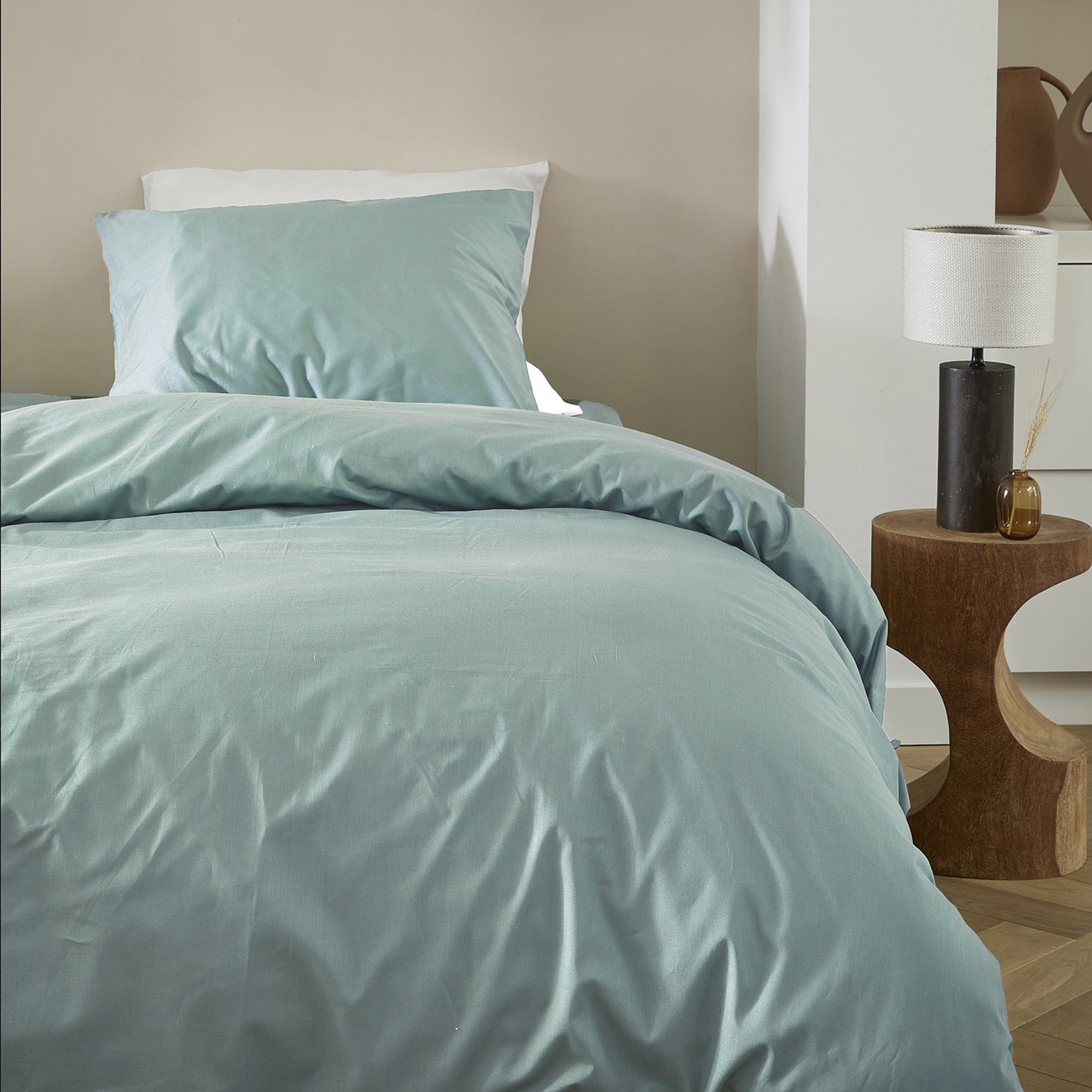 Weekend duvet cover cotton mineral green