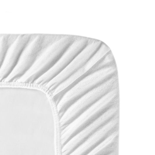 Topper hoeslaken stretch molton enkele split wit