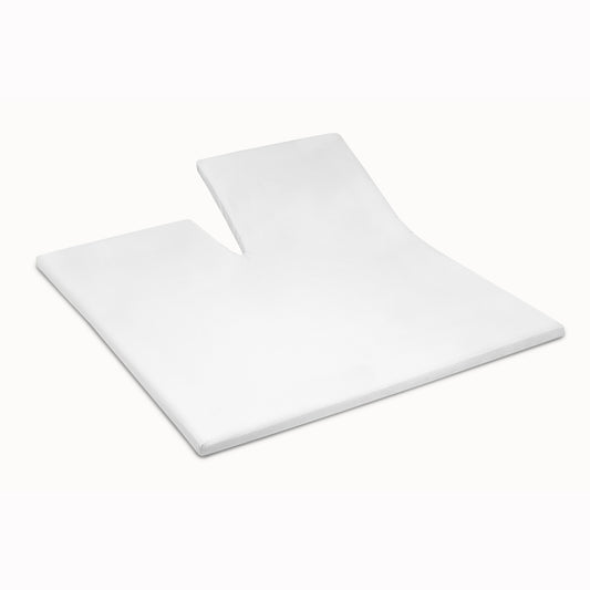 Topper hoeslaken stretch molton enkele split wit