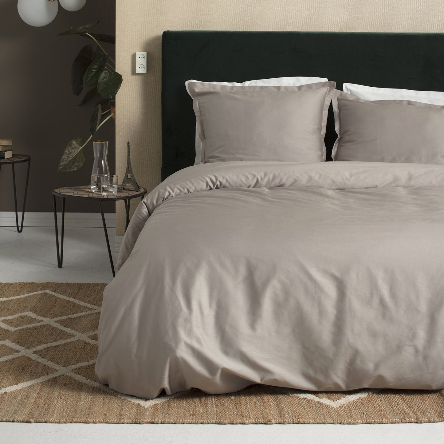 Sundays duvet cover cotton satin taupe