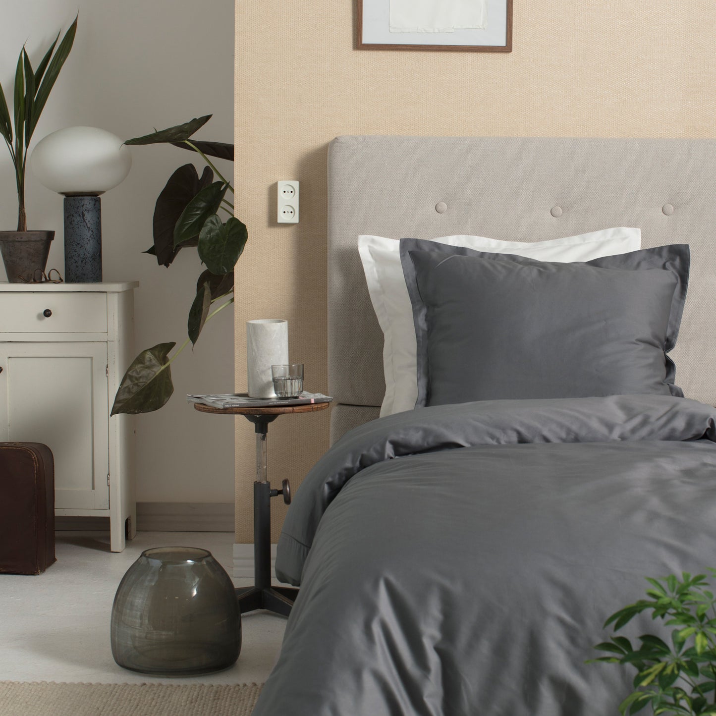 Sundays Bettbezug Baumwollsatin anthrazit