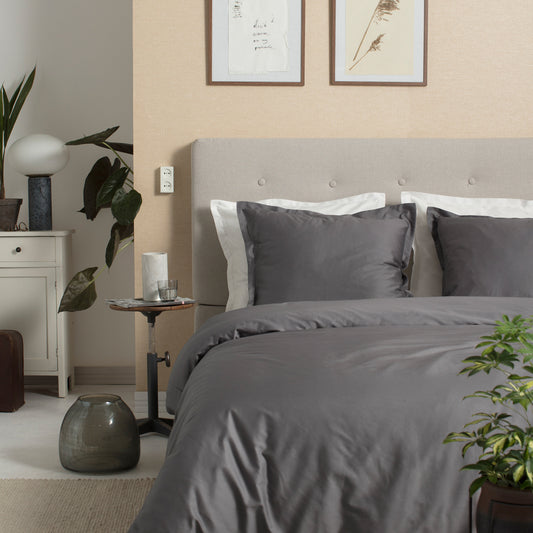 Sundays dekbedovertrek katoen-satijn antraciet