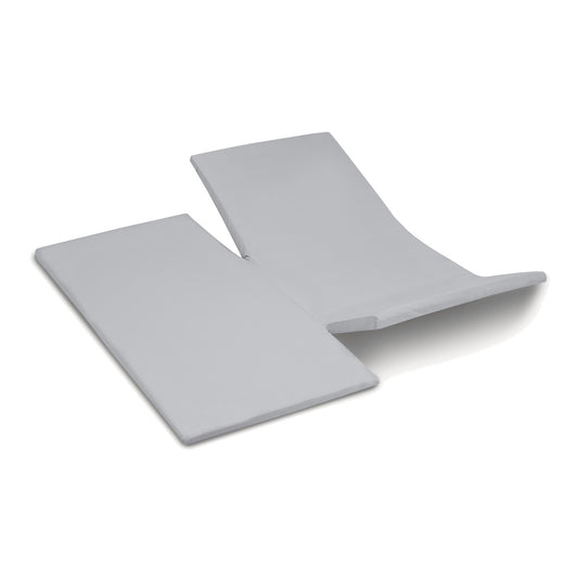 Weekend topper hoeslaken dubbele split katoen lichtgrijs