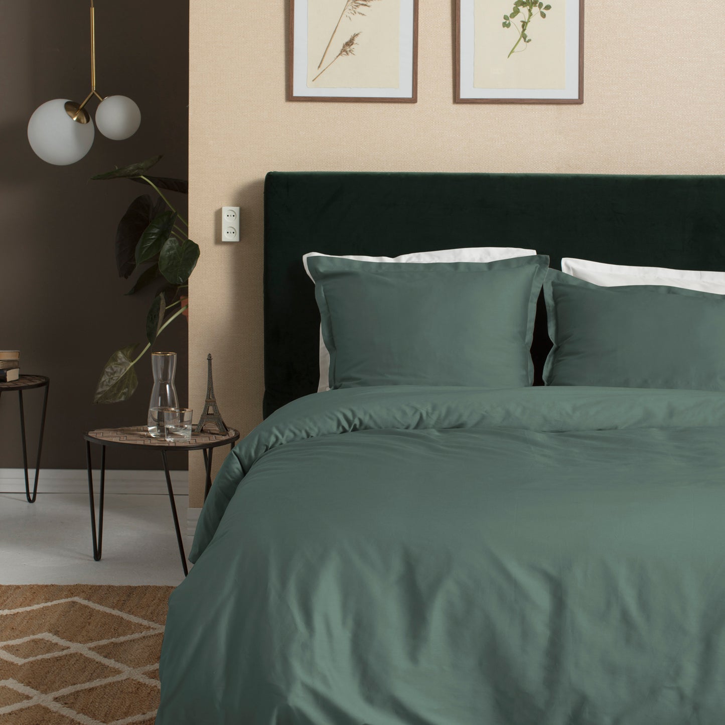 Sundays duvet cover cotton satin green