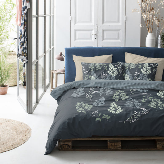 blauwberry dekbedovertrek katoen antraciet