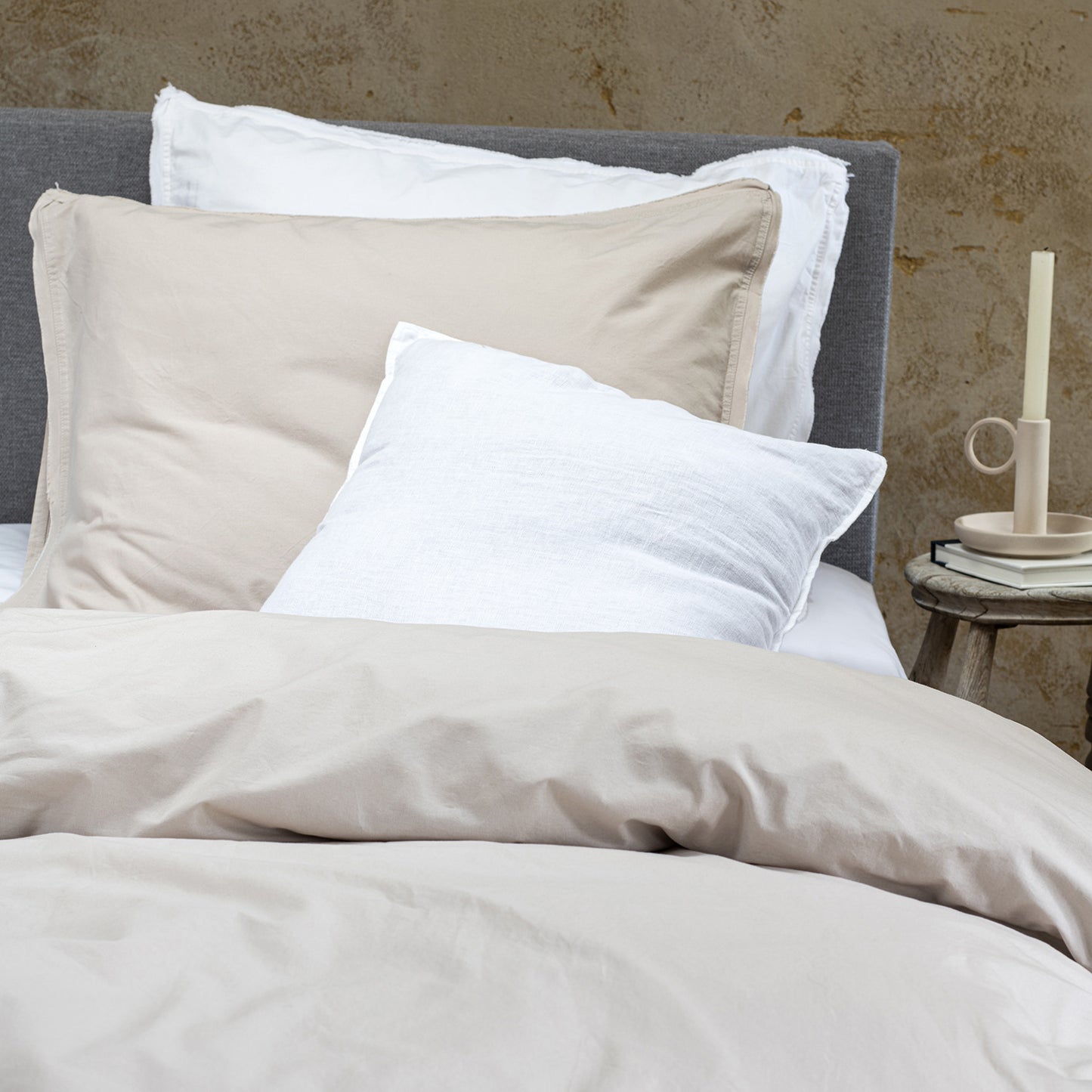 Moon duvet cover cotton sand