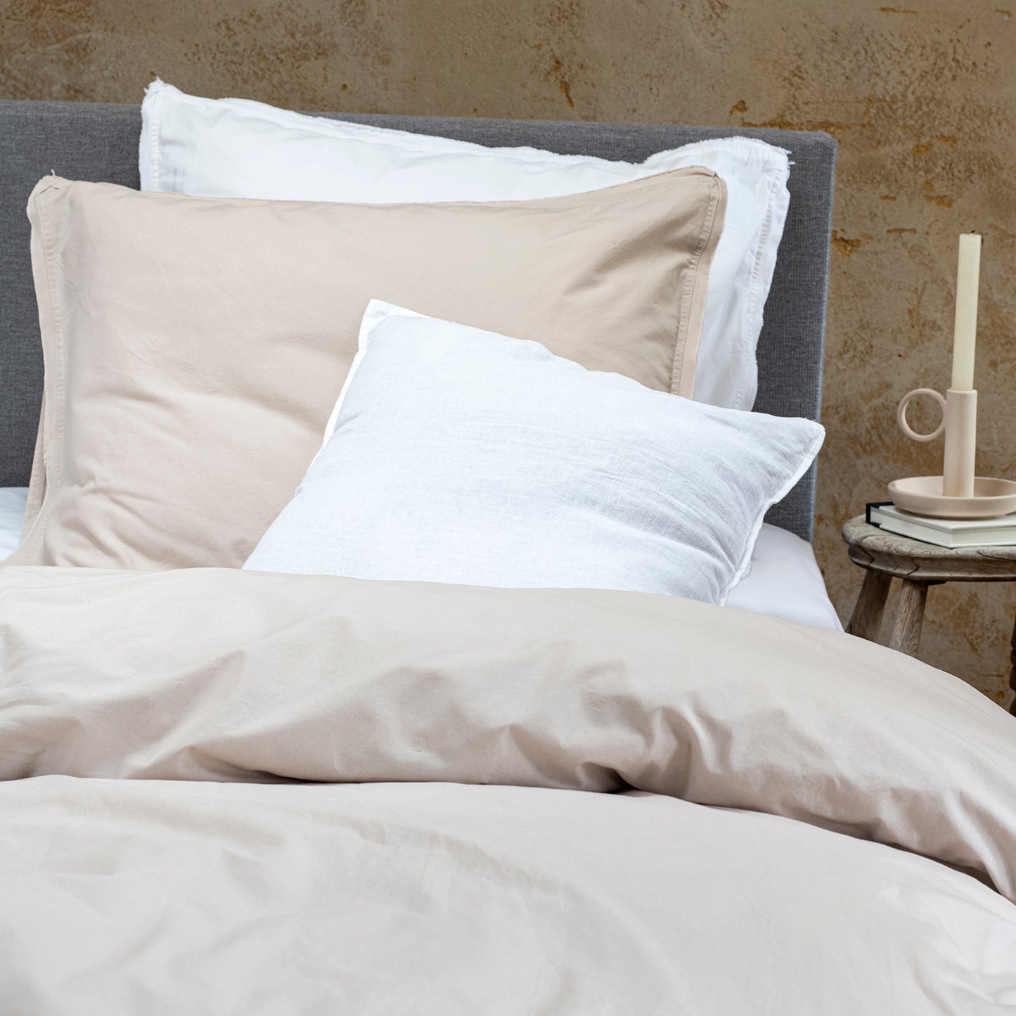 Moon duvet cover cotton sand