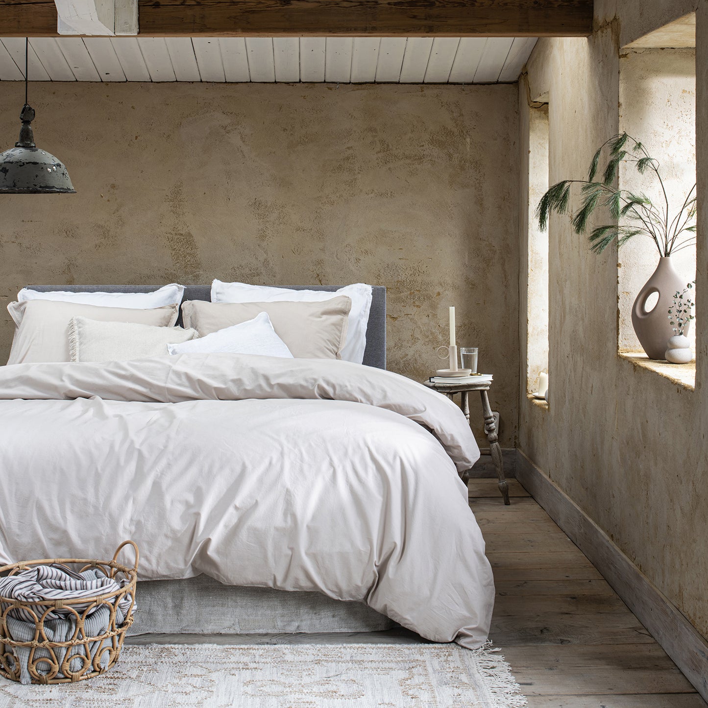 Moon duvet cover cotton sand