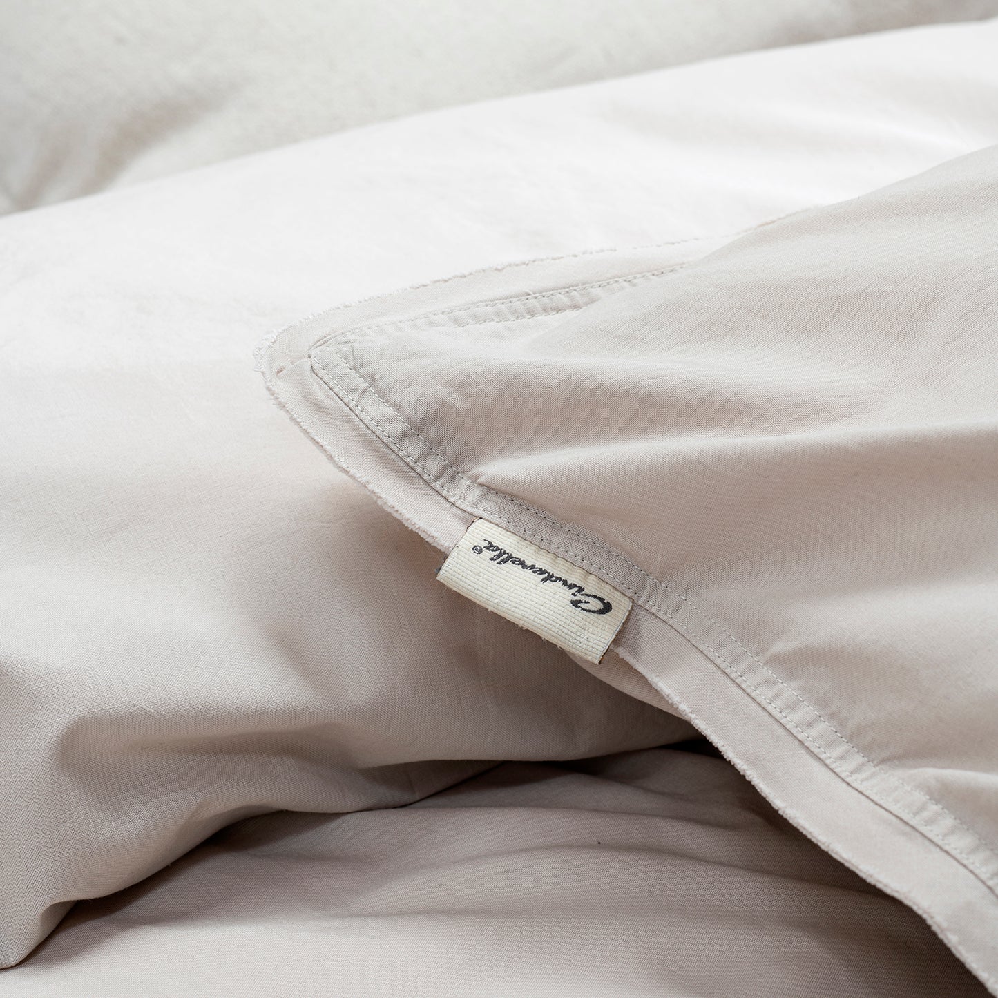 Moon duvet cover cotton sand