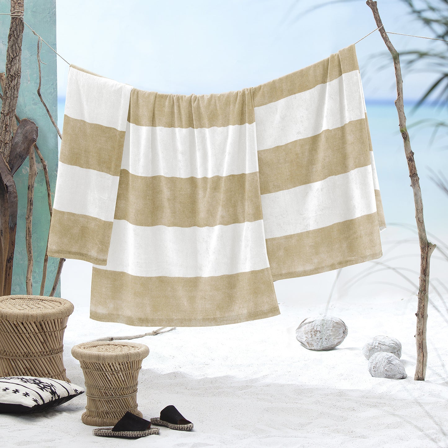 Dune stripe beach towel XXL sand