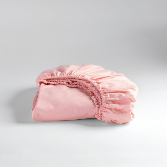 Weekend fitted sheet cotton pink