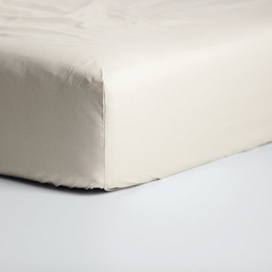 Weekend fitted sheet cotton light sand
