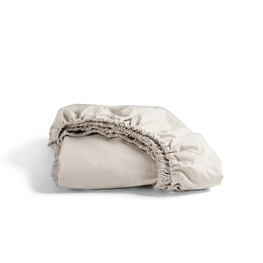 Weekend fitted sheet cotton light sand
