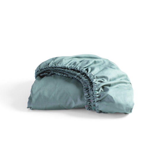 Weekend fitted sheet cotton mineral green