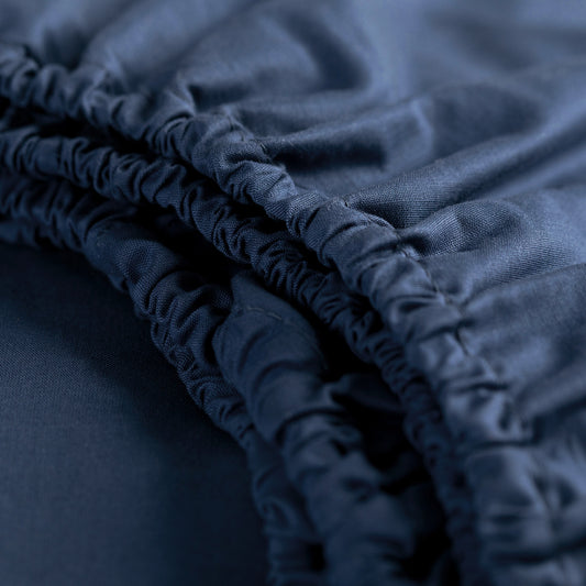 Weekend fitted sheet cotton navy
