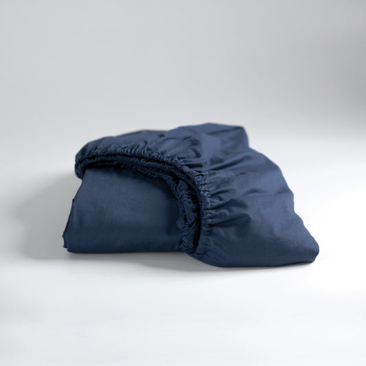 Weekend fitted sheet cotton navy