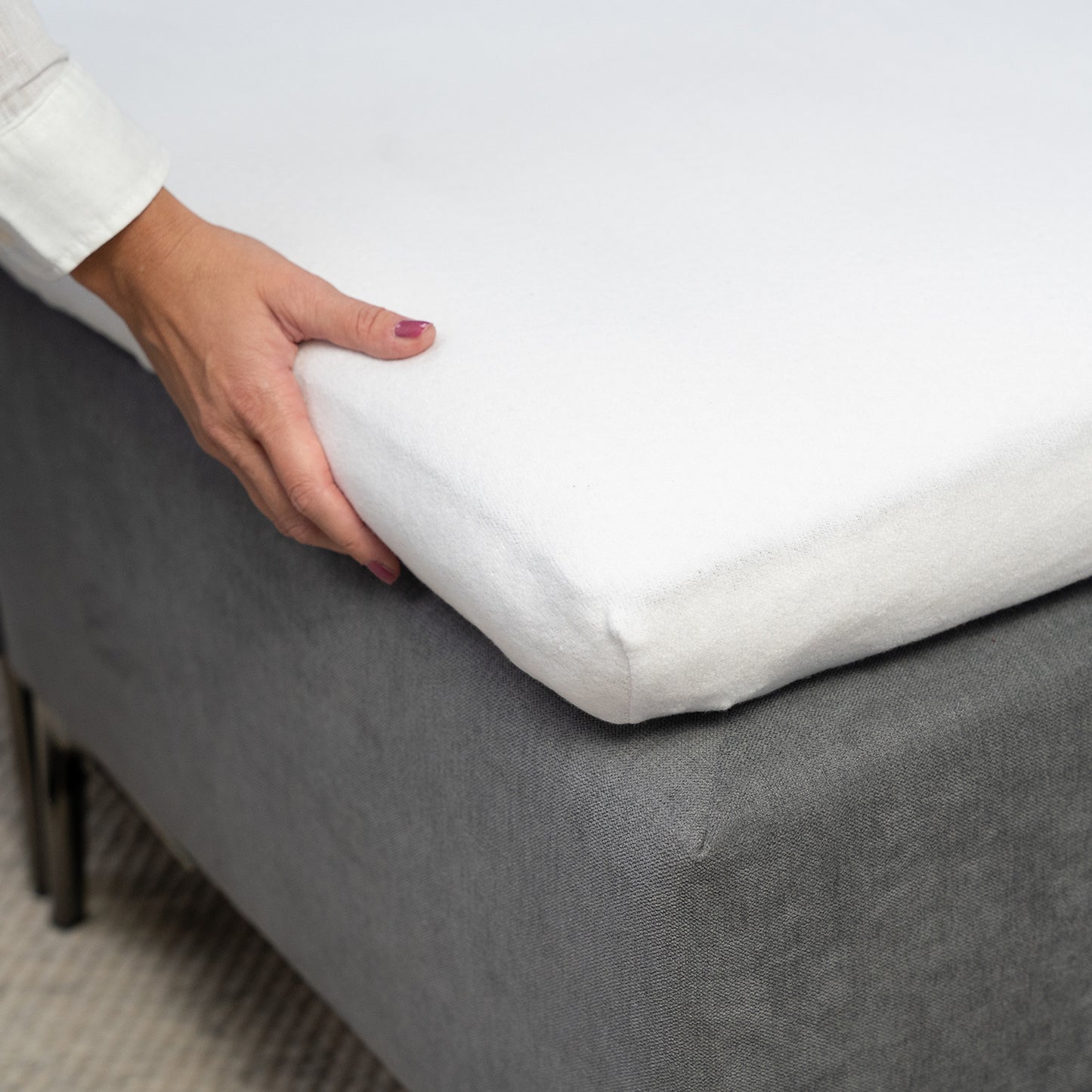 Topper Spannbettlaken Premium Molton Einzelspalt weiß