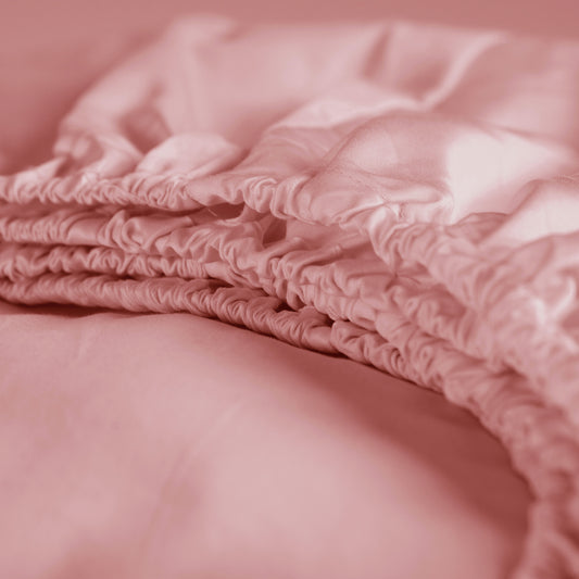Sundays fitted sheet cotton satin pink