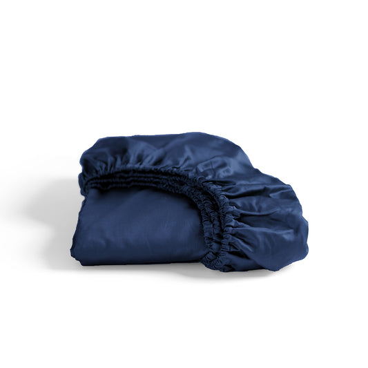 Sundays fitted sheet cotton sateen navy