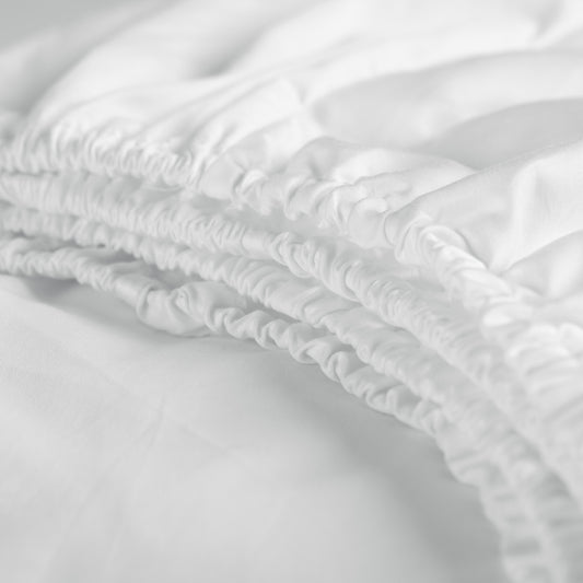 Sundays topper hoeslaken dubbele split katoen-satijn wit