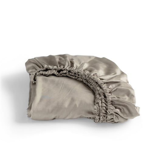 Sundays fitted sheet cotton sateen taupe