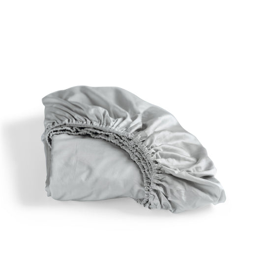 Sundays fitted sheet cotton satin light gray