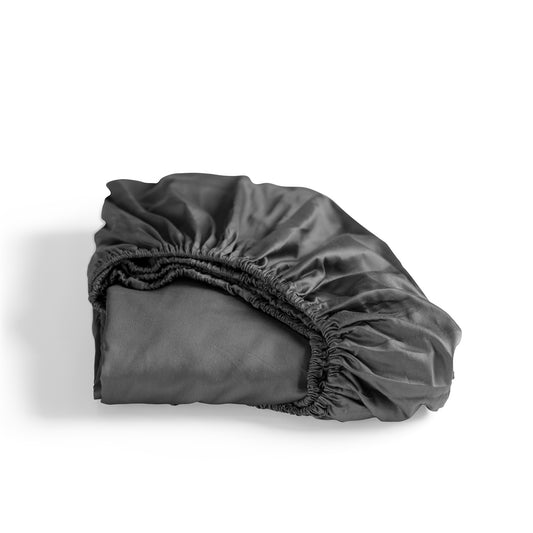 Sundays fitted sheet cotton satin anthracite