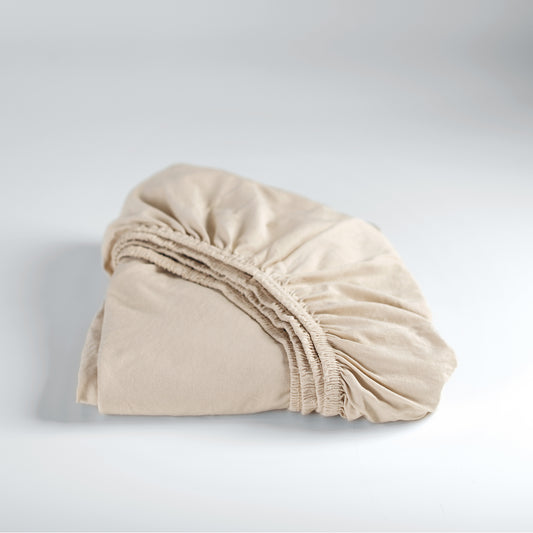 Fitted sheet jersey light sand