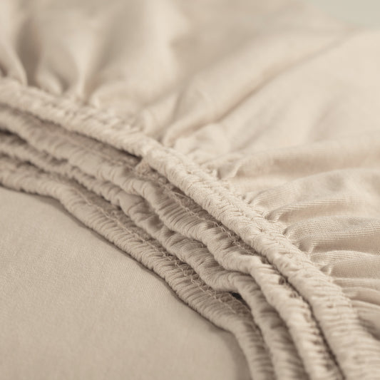 Fitted sheet jersey light sand