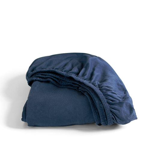 Fitted sheet jersey navy