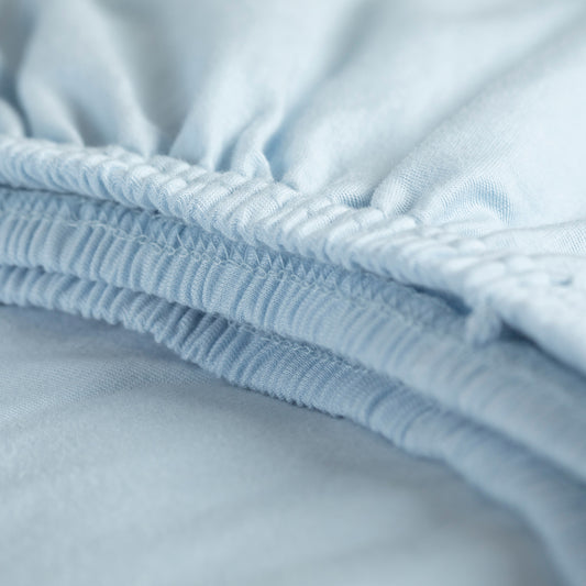 Fitted sheet jersey light blue