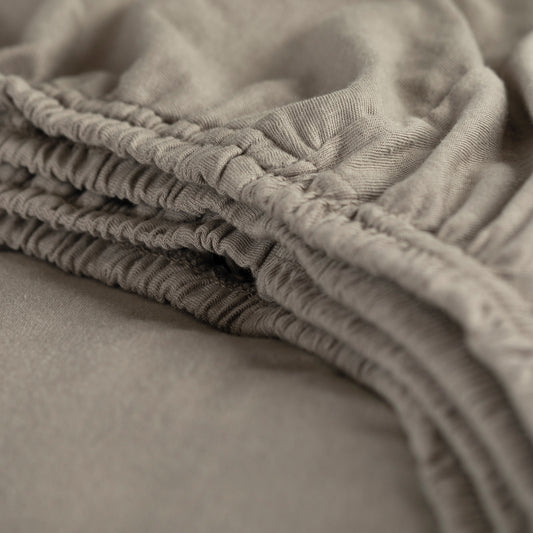 Hoeslaken double jersey taupe