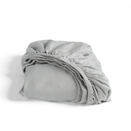 Fitted sheet double jersey high corner light gray