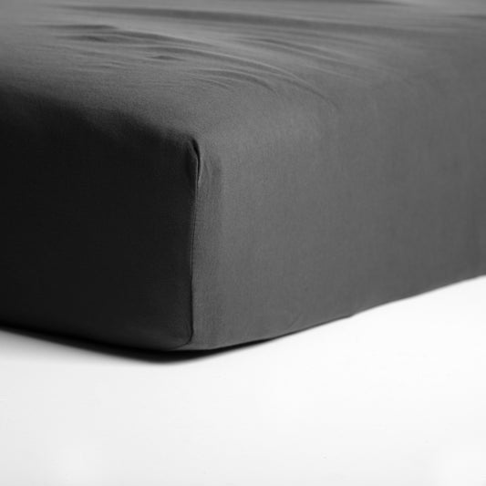 Spannbettlaken Doppeljersey hohe Ecke anthrazit