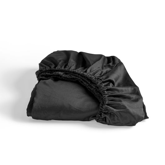 Sundays fitted sheet cotton satin black