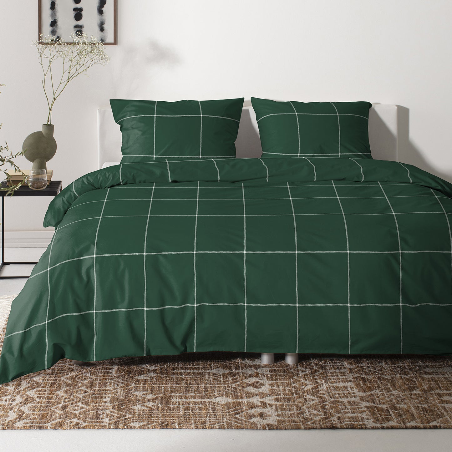 Robyn duvet cover satin dark green