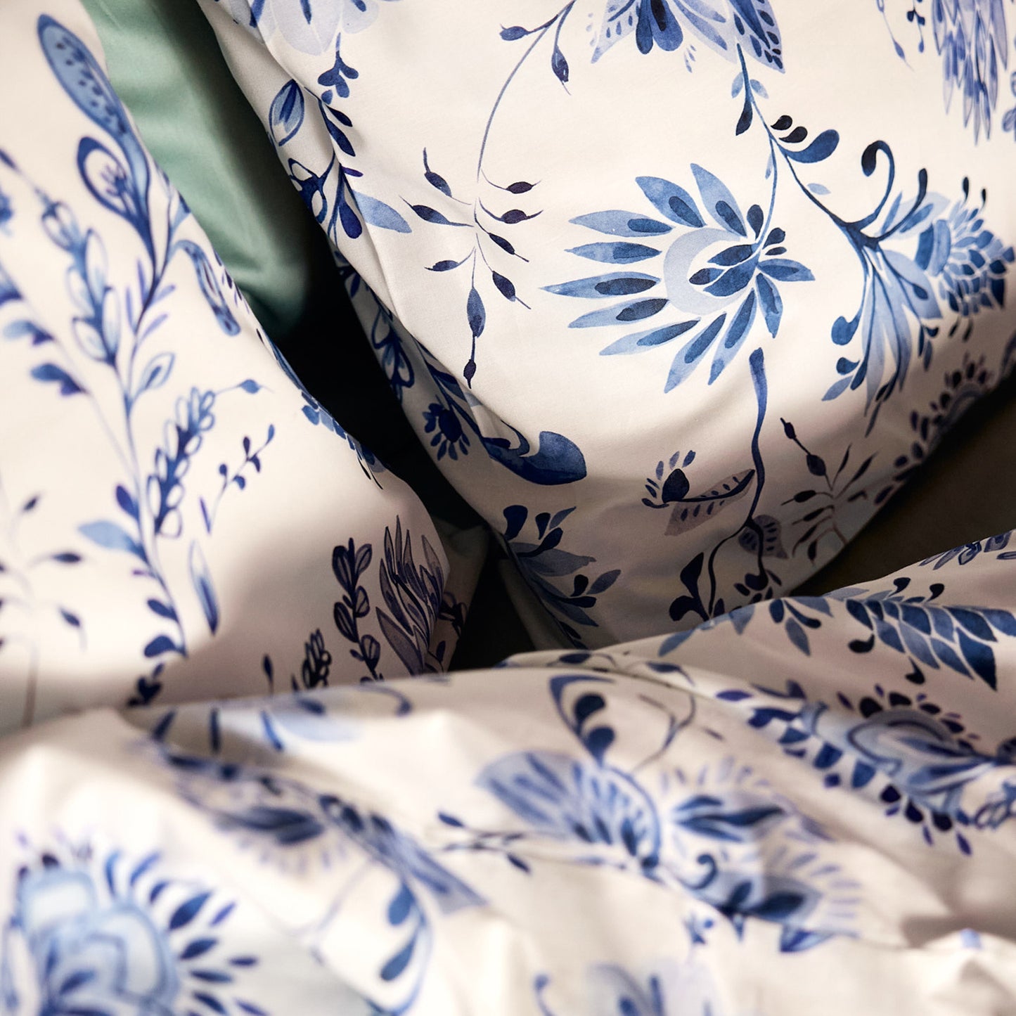 Glorie dekbedovertrek katoen blauw