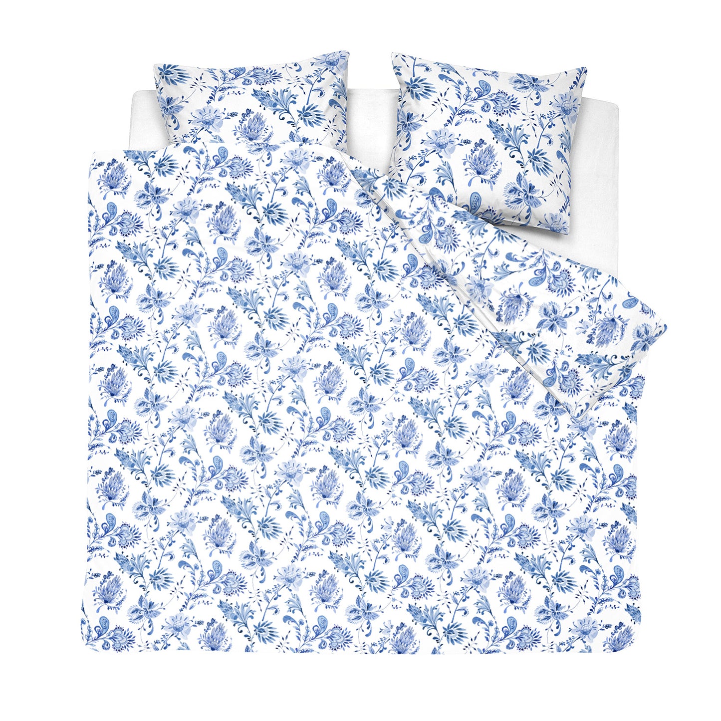 Glorie dekbedovertrek katoen blauw