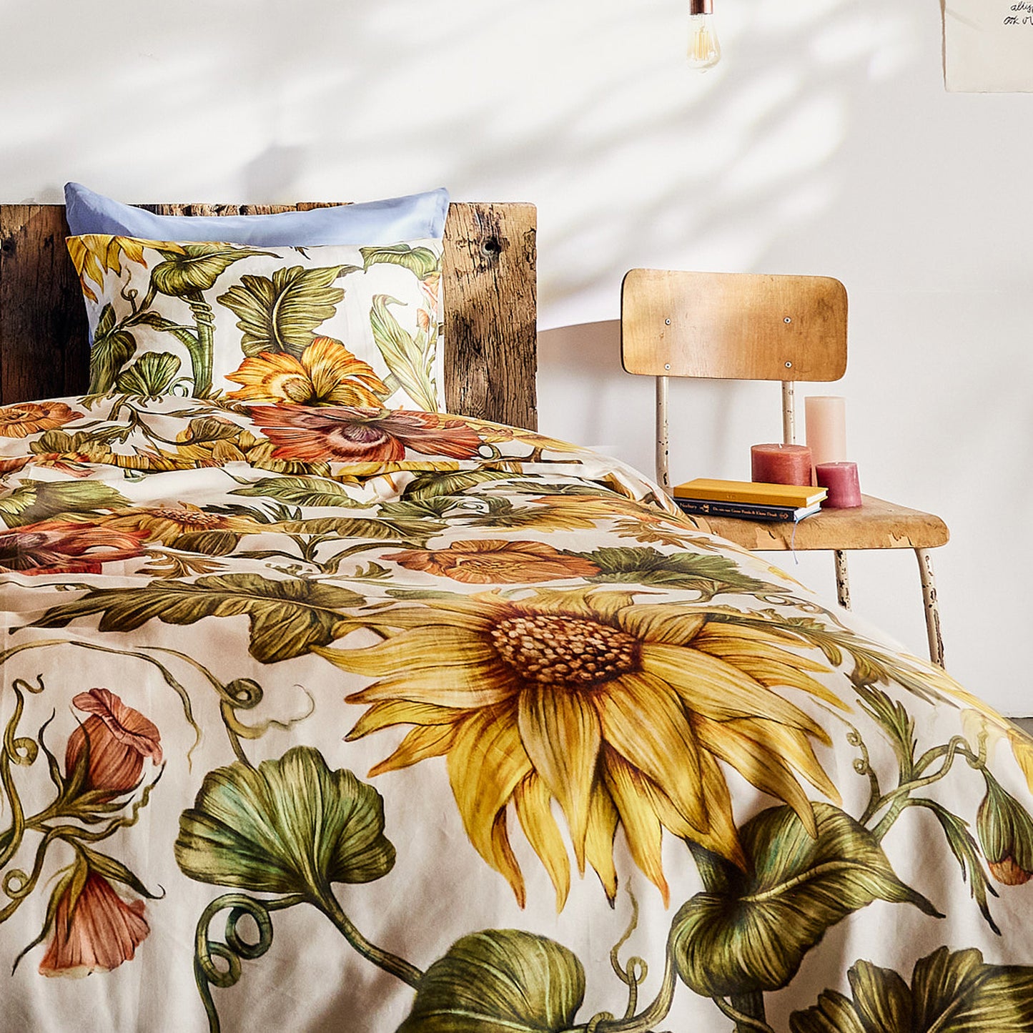 Serenade dekbedovertrek katoen satijn geel