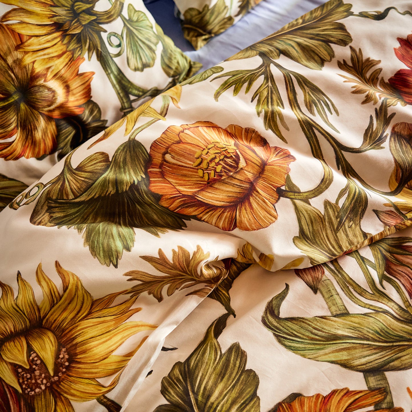 Serenade dekbedovertrek katoen satijn geel