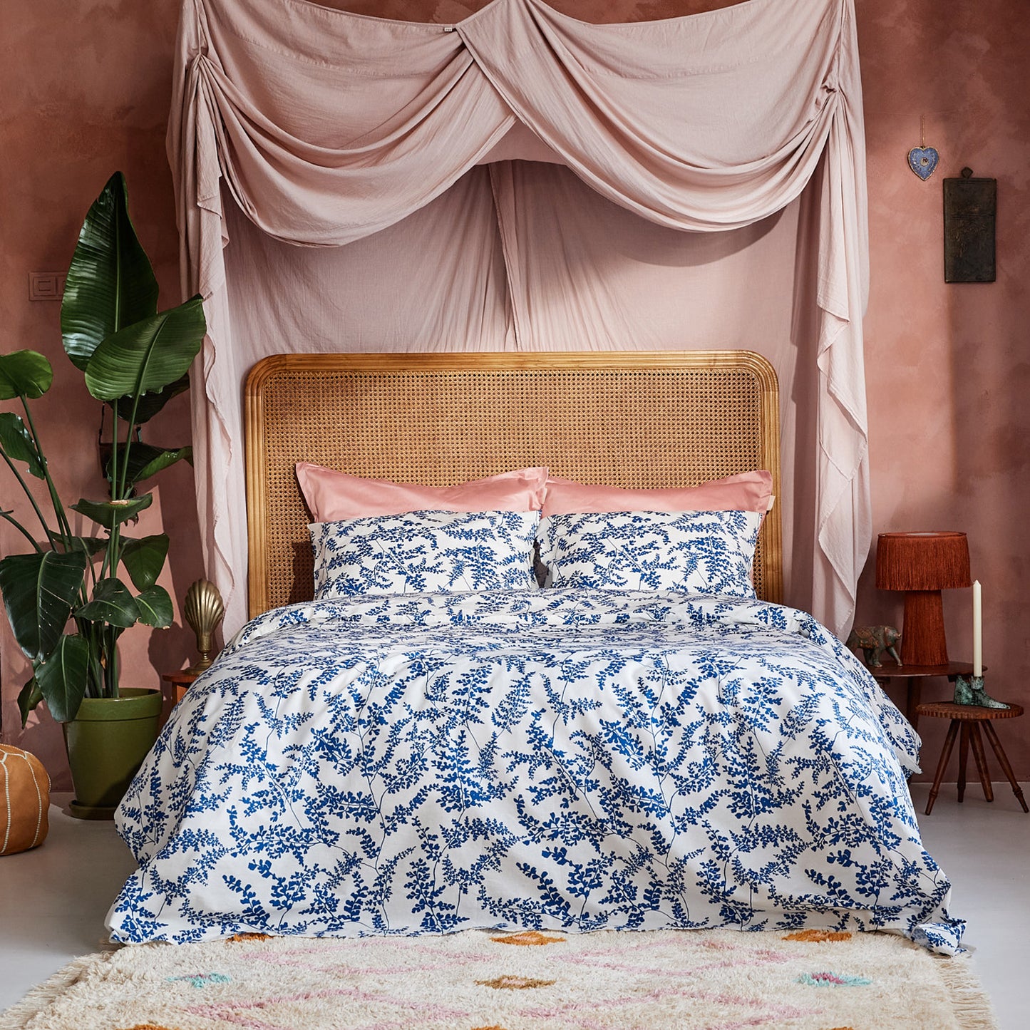 Melodie dekbedovertrek katoen blauw