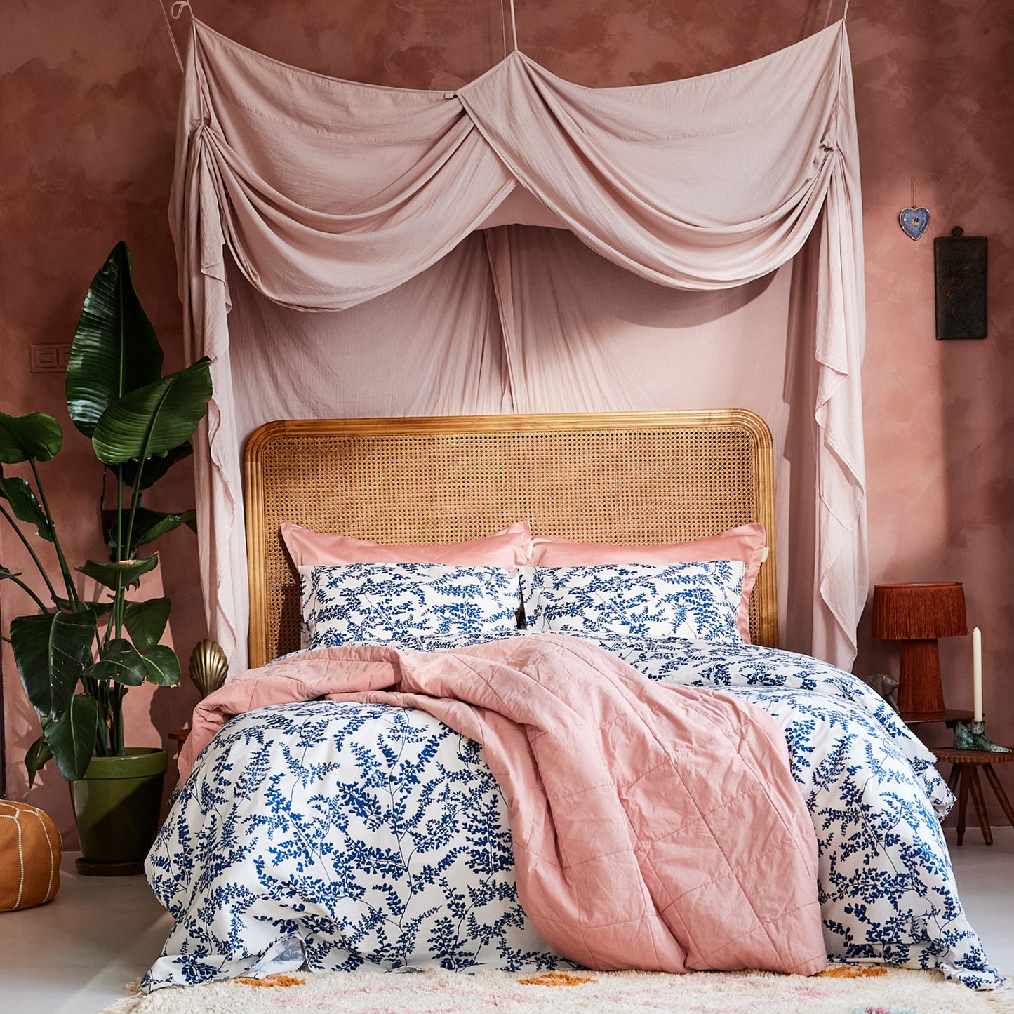 Melodie dekbedovertrek katoen blauw