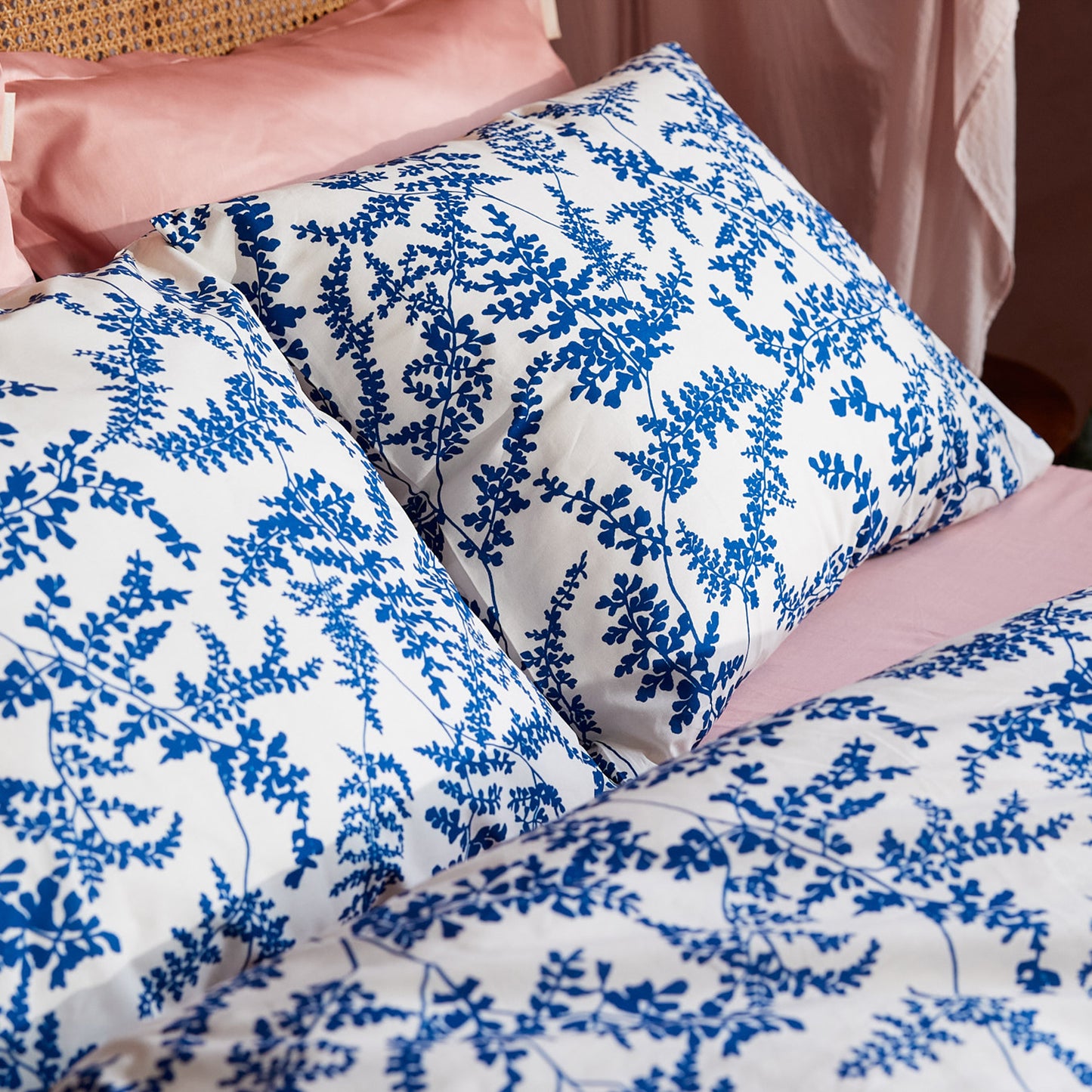 Melodie dekbedovertrek katoen blauw