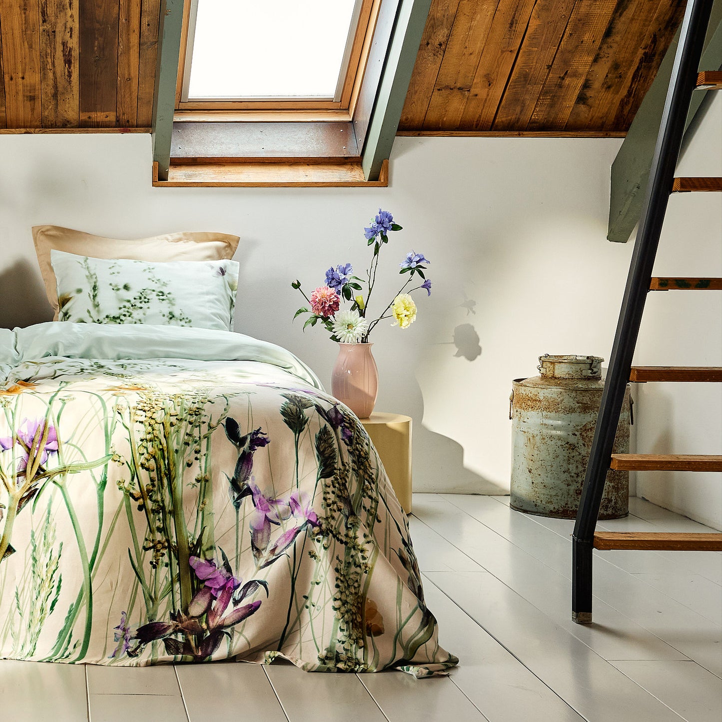 Flora Bettbezug Baumwollsatin hellgrün