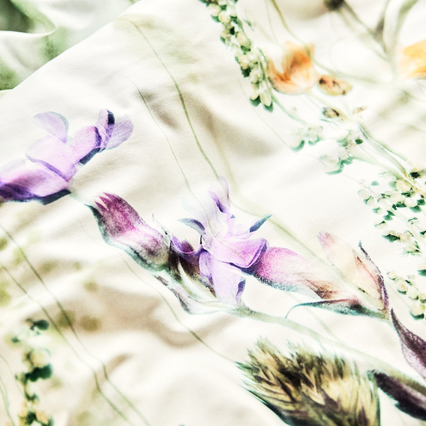 Flora Bettbezug Baumwollsatin hellgrün