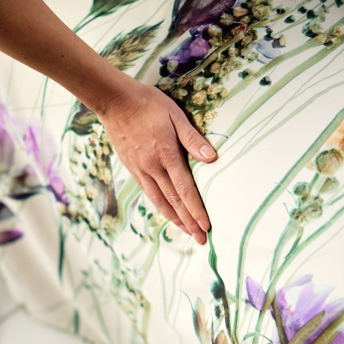 Flora Bettbezug Baumwollsatin hellgrün