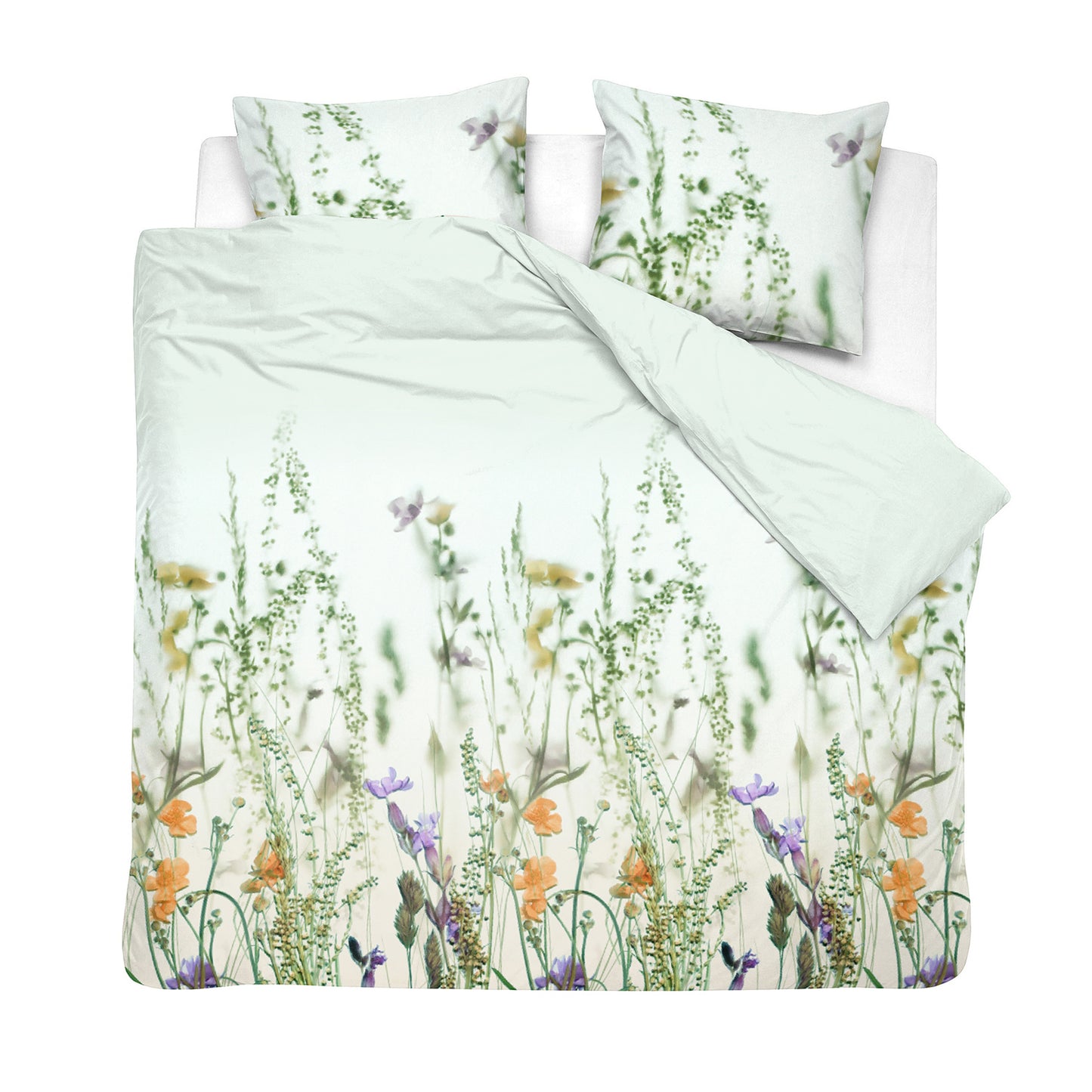 Flora Bettbezug Baumwollsatin hellgrün