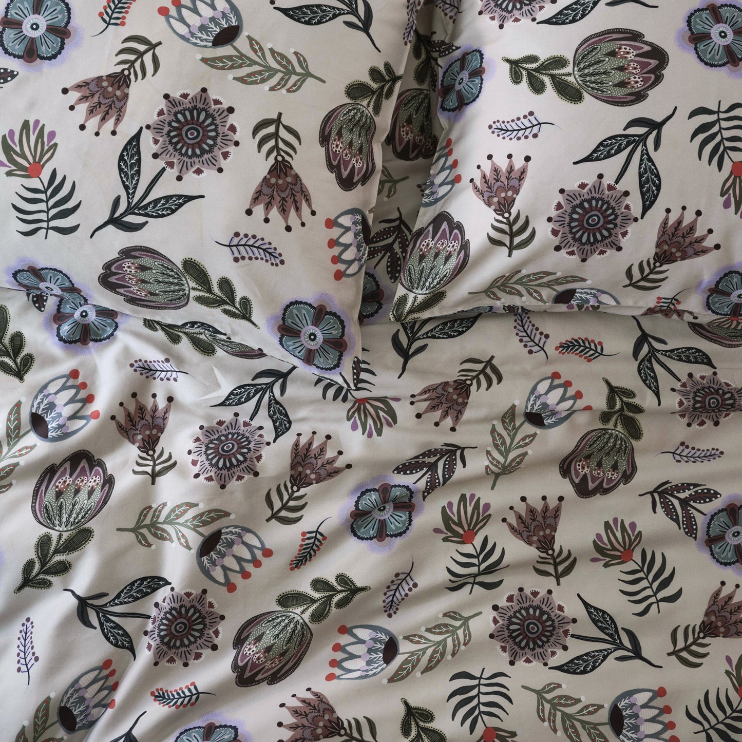 Cocon duvet cover set cotton satin multi